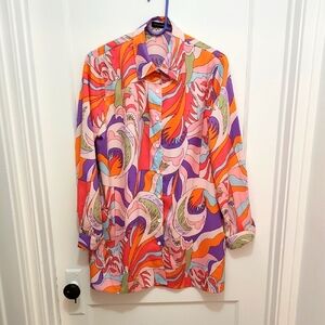 Pretty Little Thing Multicolored Beach Coverup Shirt Size 4 (Small)